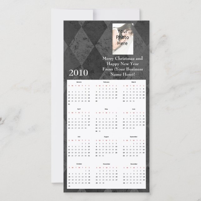 Calendrier Carte photo personnalisé (Devant)