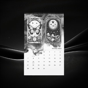 Calendrier Carte Tarot moderne Concepteur noir & blanc
