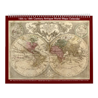 Calendrier Cartes du monde antique - XVIe au XVIIIe siècle