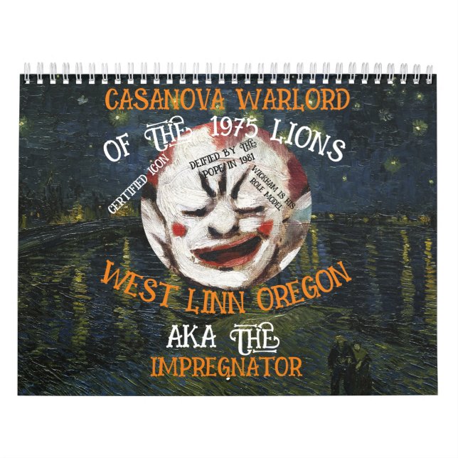 CALENDRIER CASANOVA WARLORD MORES WEST LINN OREGON OU (Protection)