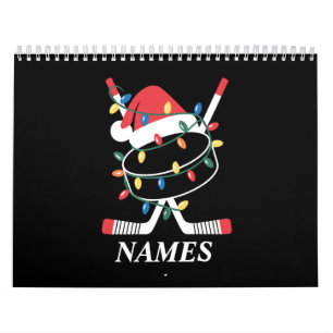 Calendrier Casquette de Noël personnalisée avec nom Hockey Xm