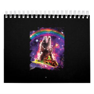 Calendrier Cat spatial Llama Sloth Riding Taco