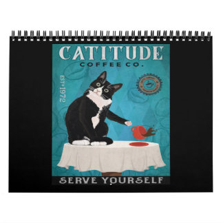 Calendrier Catitude Tuxedo Cat Coffee Company Funny Tuxedo