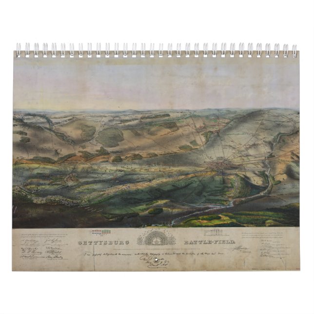 Calendrier Champ de bataille de Gettysburg par John Bachelder (Protection)