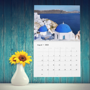 Calendrier Chaque année Santorin Grèce Personnaliser Océan