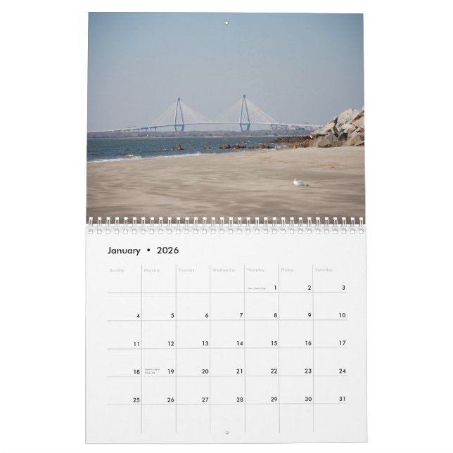 Calendrier Charleston, la Caroline du Sud (Jan 2026)