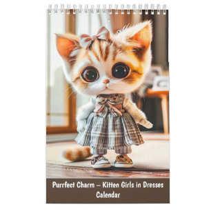 Calendrier Charme Parfait – Jeunes Chattes en Robes