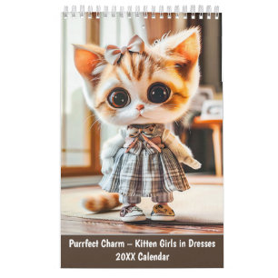 Calendrier Charme Parfait – Jeunes Chattes en Robes