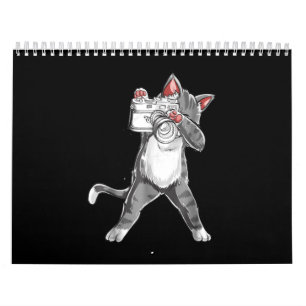 Calendrier Chat Amusant Avec Une Photographie De Caméra