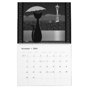 Calendrier Chat de voyage milieu de siècle