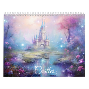 Calendrier Châteaux Fantastiques dans un Style Abstrait