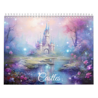 Calendrier Châteaux Fantastiques dans un Style Abstrait