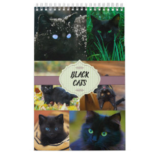 Calendrier Chats noirs une page
