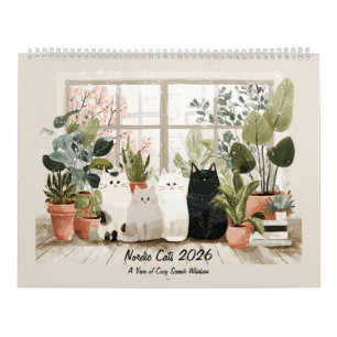 Calendrier Chats Nordiques Fantaisistes Maison Cosy Scandin