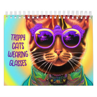 Calendrier Chats portant des lunettes AI Généré