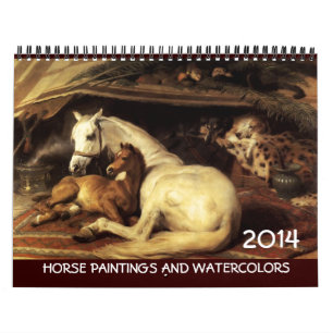 Calendrier CHEVAUX COLLECTION D'ART FIN 2017 Peintures Dessin