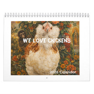 Calendrier Chickens Wall Calendar Modern Norman Rockwell