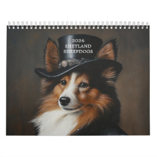 Calendrier Chien de Shetland élégant | Étagère