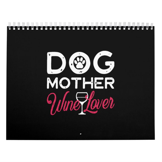 Calendrier chien mère vin amateur (Protection)