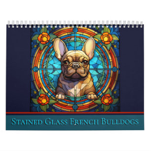 Calendrier Chien-taureau français en verre tendu 2024
