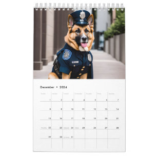 Calendrier Chiens amusants habillés en policiers