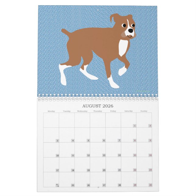 Calendrier Chiens caricaturaux (Aug 2026)