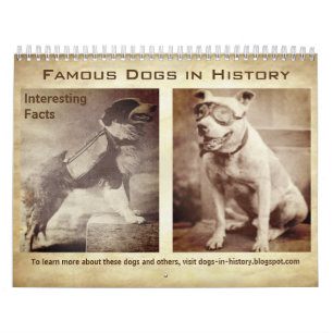 Calendrier Chiens célèbres dans l'histoire avec des faits Cal