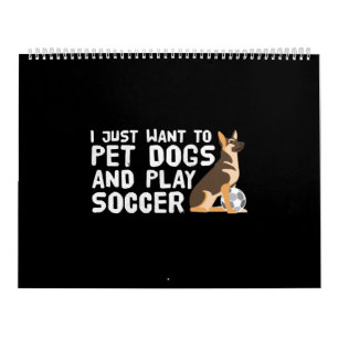 Calendrier Chiens d'animaux de compagnie _ Jouer au football