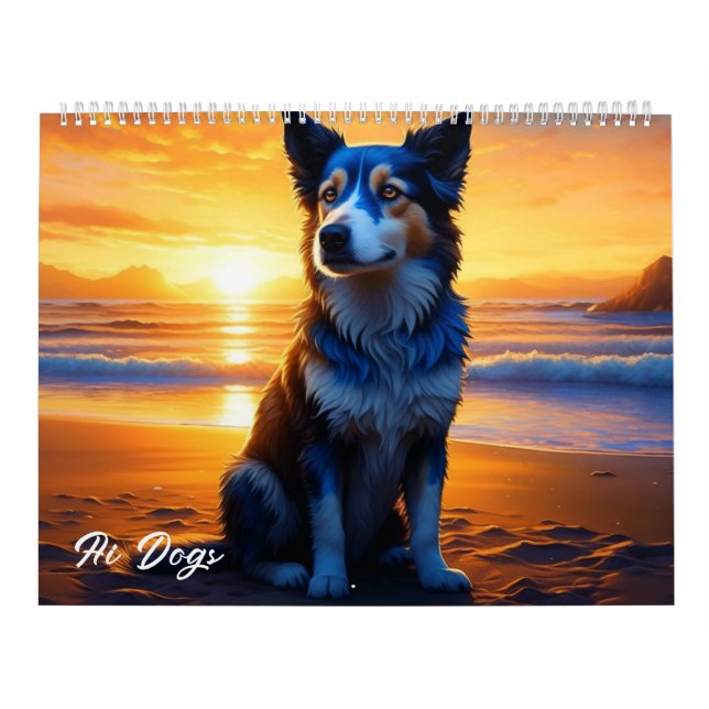 Calendrier Chiens IA | Chiens et chiots mignons (Protection)
