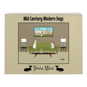Calendrier Chiens modernes du milieu du siècle