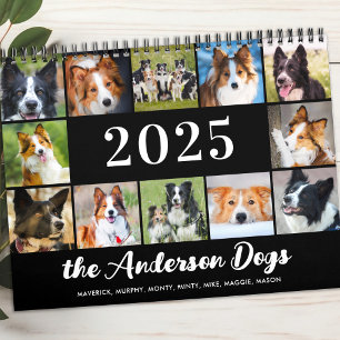 Calendrier Chiens Photo Collage Personnalisé Moderne 2026