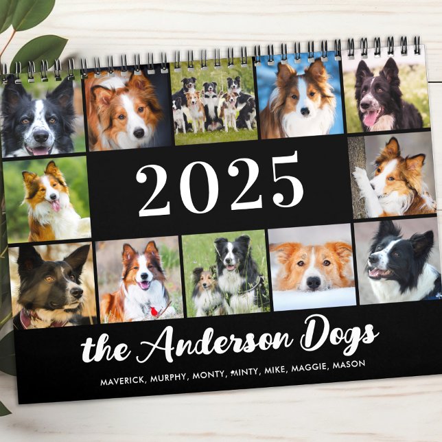 Calendrier Chiens Photo Collage Personnalisé Moderne 2026 (Créateur téléchargé)