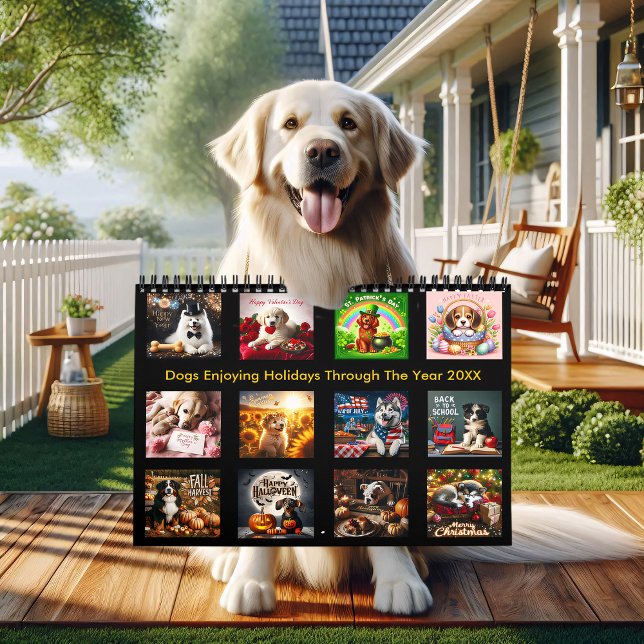 Calendrier Chiens Profitant De Vacances Tout Au Long De L'Ann (Créateur téléchargé)
