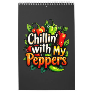Calendrier Chillin' avec mes poivrons - Graphisme chili color