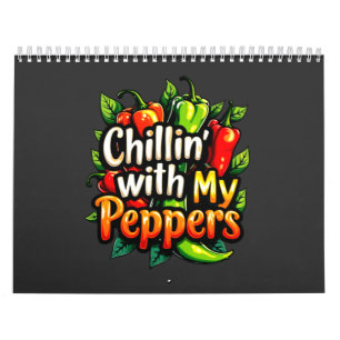 Calendrier Chillin' avec mes poivrons - Graphisme chili color
