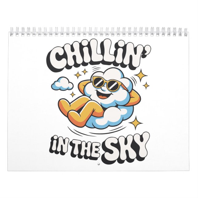 Calendrier Chillin' dans le ciel mignon Mur design nuage (Protection)