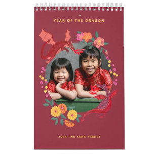 Calendrier Chinois Lunar nouvelle année du dragon photo