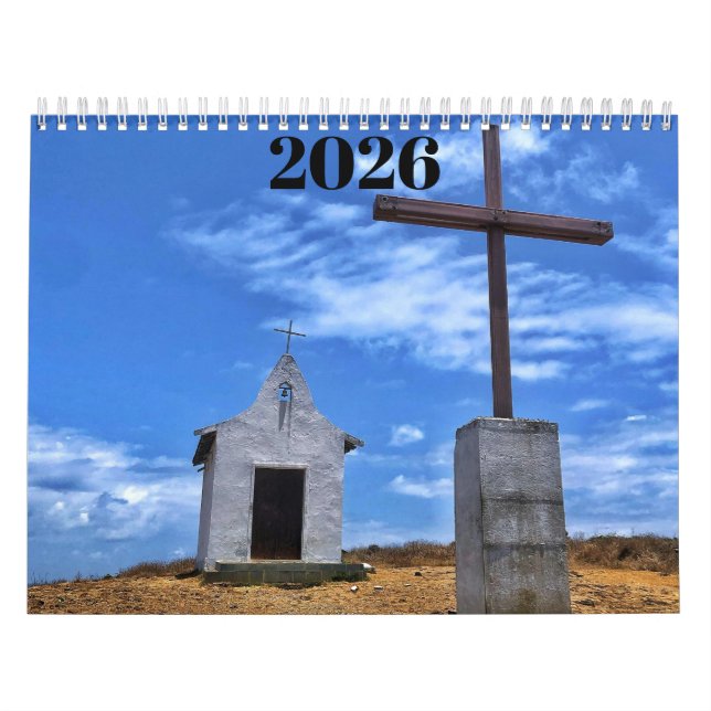 Calendrier christian cross 2026 calendar   (Protection)