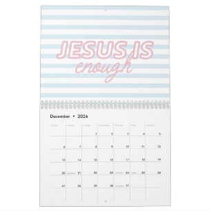 Calendrier Citation de la Bible chrétienne Coquette Rose Bleu