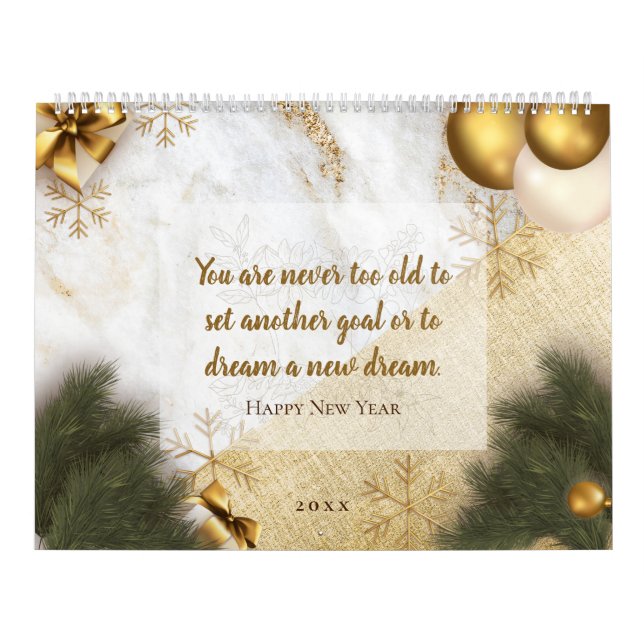 Calendrier Citation de texte personnalisée rustique, Noël & n (Protection)