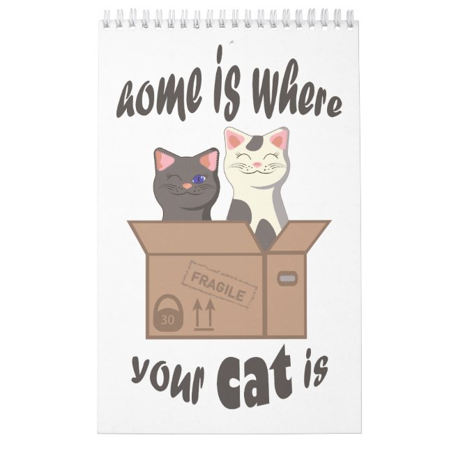 Calendrier Citation drôle Accueil est où est votre chat (Protection)