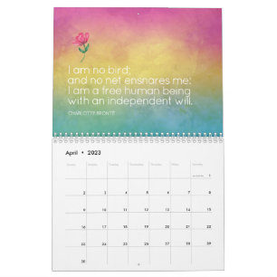 Calendrier Citation féministe inspirante Aquarelle Art