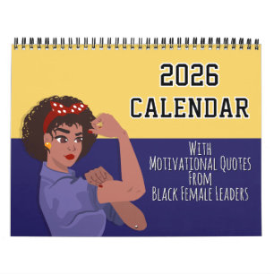 Calendrier Citation Inspirante 2026 Fille Noire Magique