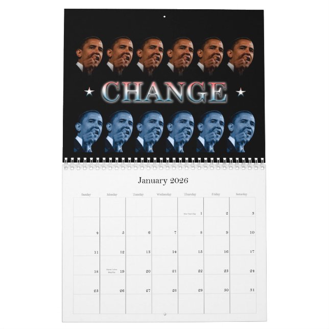 Calendrier Citations d'Obama - customisées (Jan 2026)