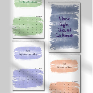 Calendrier Citations Pinceau Aquarelle Clair 2026