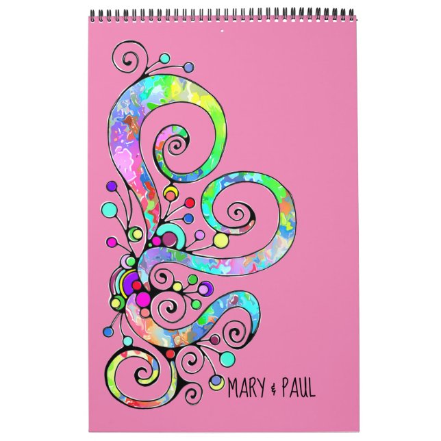 Calendrier Coeur spiral Peint à la main 1 (Protection)