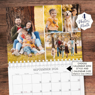 Calendrier Collage de photos de famille 4 photos par mois