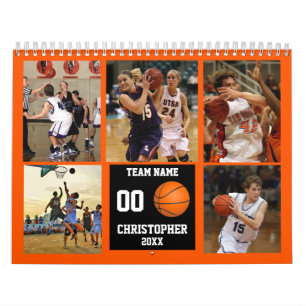 Calendrier Collage photo de basket-ball personnalisé