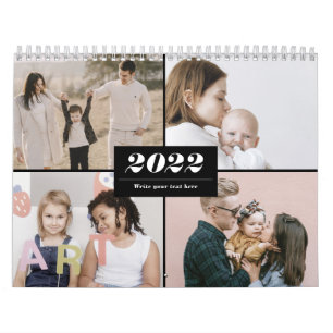 Calendrier Collage Photo Famille 2022 Moderne Simple Élégan