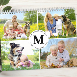 Calendrier Collage Photo Personnalisé Famille Moderne Monogra